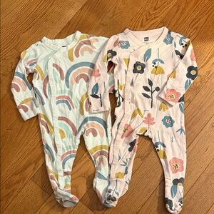 Tea Collection Kids One Pieces with Rainbow and Floral Patterns